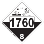 UN1760 placard BC, UN1760 placard Canada, 1760 placard, UN1760 label