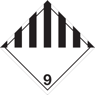 Miscellaneous Placard, Dangerous Goods class 9 Placard, black striped 9 diamond